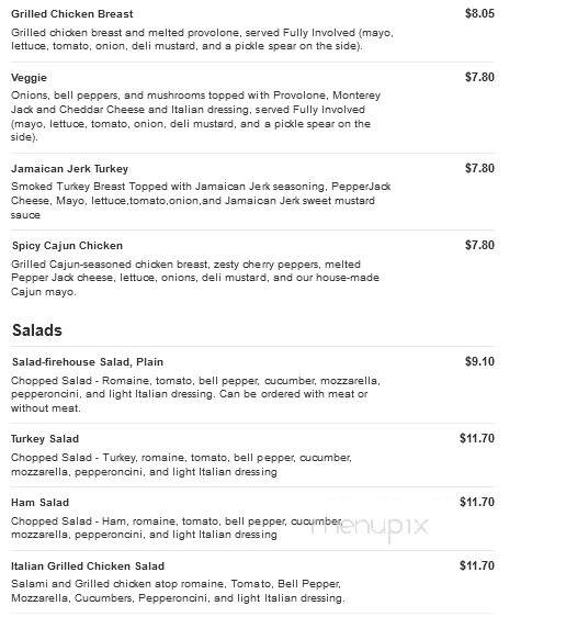 Firehouse Subs - Summerville, SC menu_pic