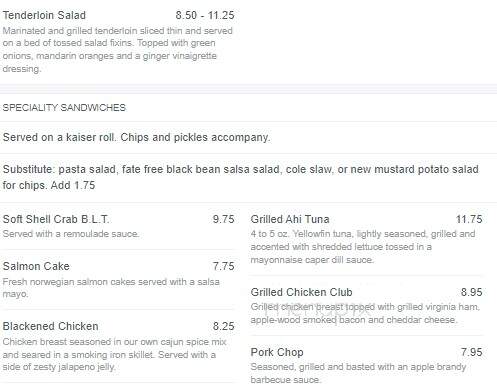 Corner Cafe - Louisville, KY menu_pic