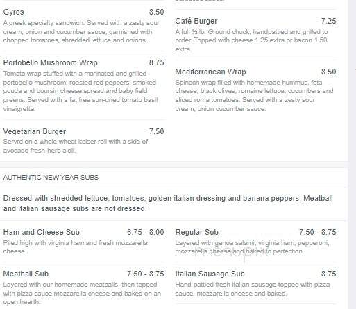 Corner Cafe - Louisville, KY menu_pic