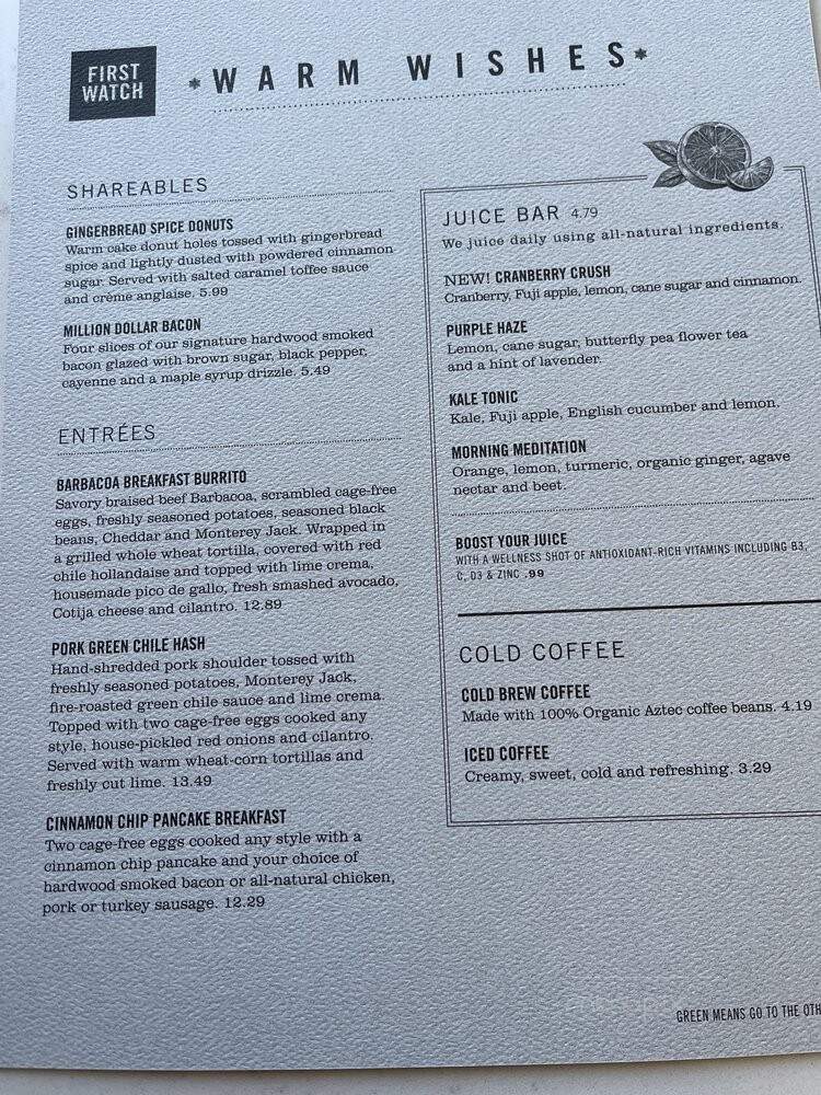 First Watch - Greendale, WI menu_pic