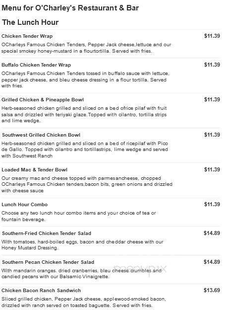 O'Charley's - Goodlettsville, TN menu_pic