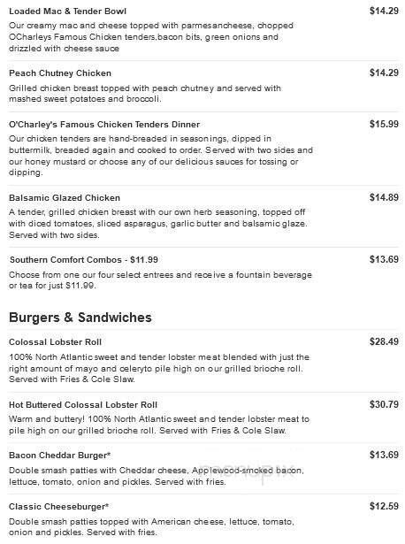 O'Charley's - Goodlettsville, TN menu_pic