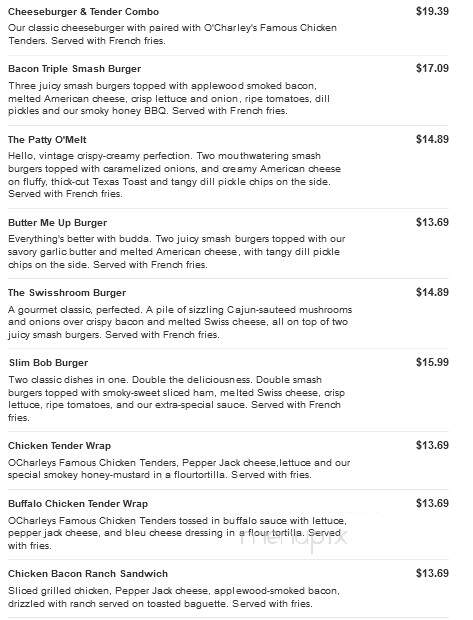 O'Charley's - Goodlettsville, TN menu_pic