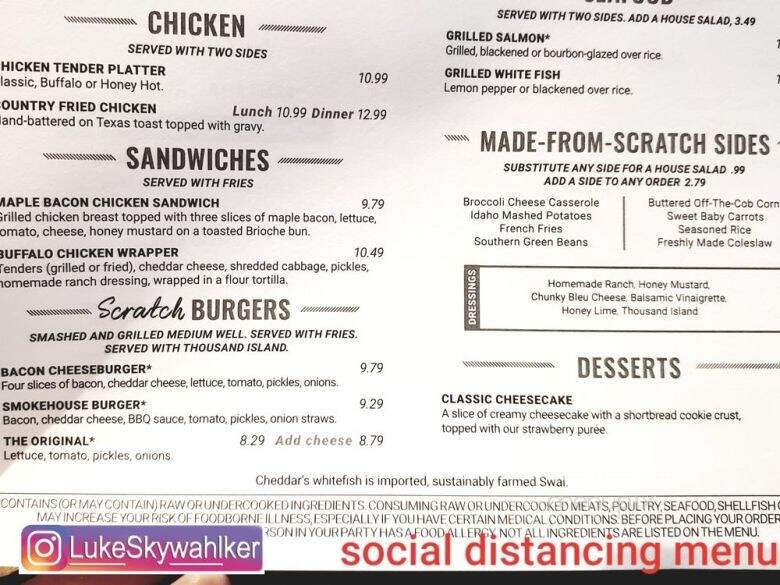Cheddar's Scratch Kitchen - Lafayette, IN menu_pic