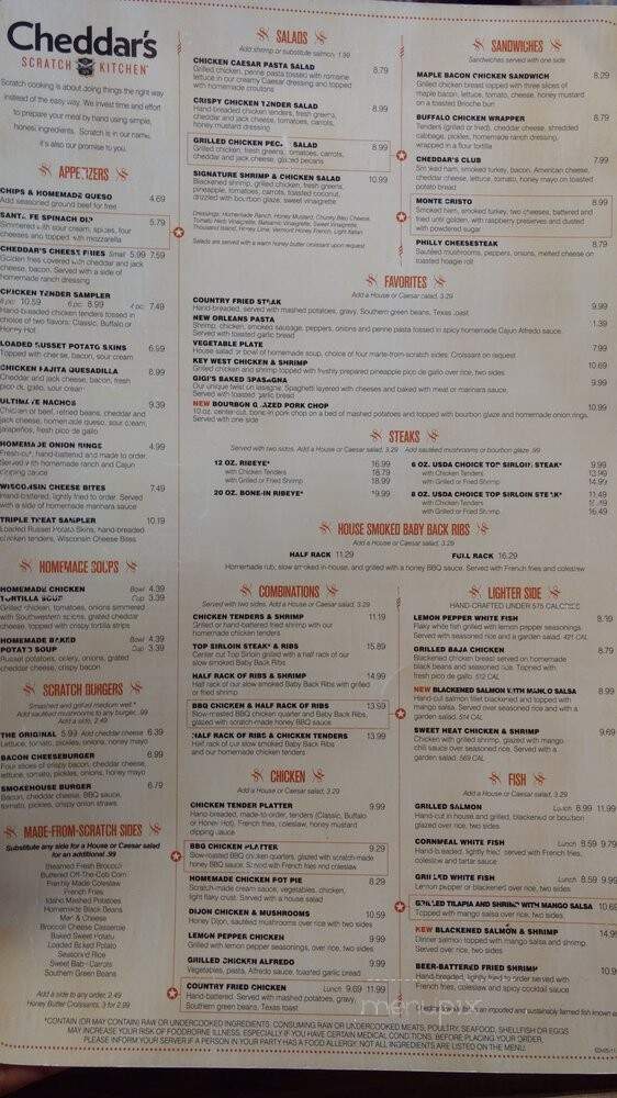 Cheddar's Scratch Kitchen - Lafayette, IN menu_pic