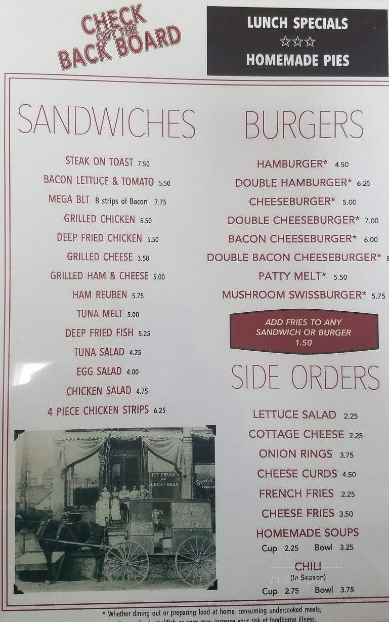 Corner Cafe - Monroe, WI menu_pic