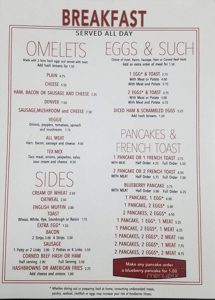 Corner Cafe - Monroe, WI menu_pic