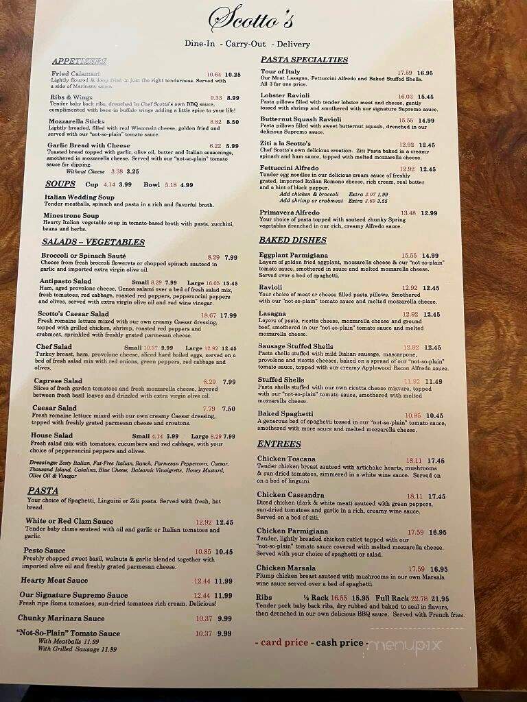 Scotto's Italian Restaurant - Waynesboro, VA menu_pic