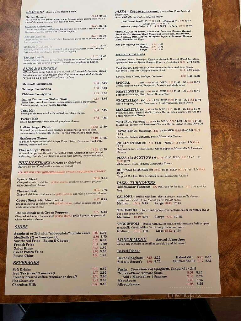 Scotto's Italian Restaurant - Waynesboro, VA menu_pic
