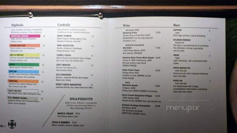 Part Time Lover - San Diego, CA menu_pic