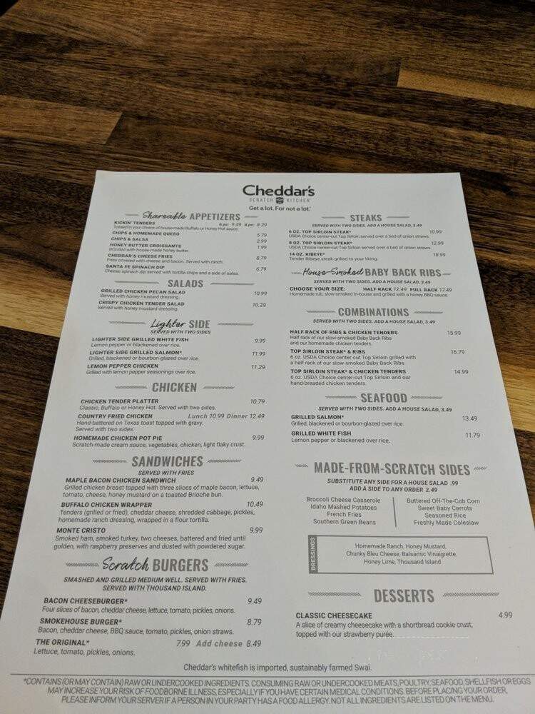 Cheddar's Scratch Kitchen - Denton, TX menu_pic