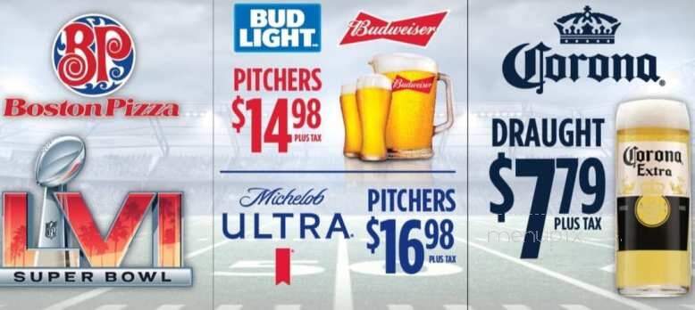 Boston Pizza - Charlottetown, PE menu_pic