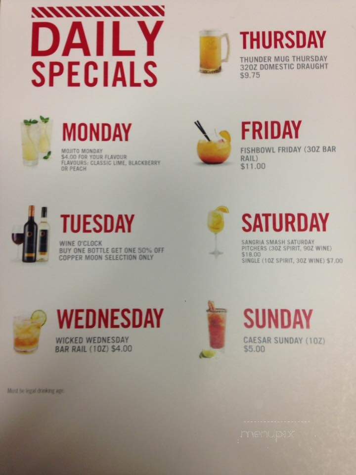 Boston Pizza - Charlottetown, PE menu_pic
