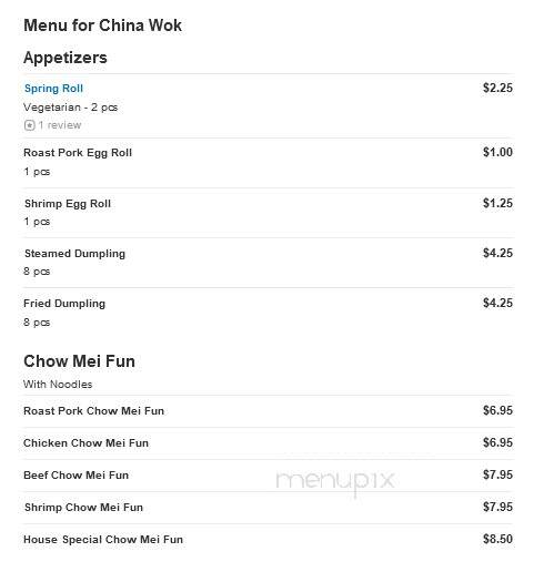 China Wok - Oakland, MD menu_pic