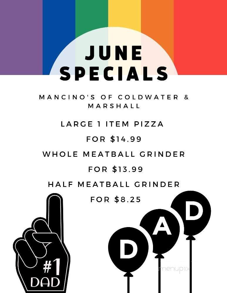 Mancino's Pizza & Grinders - Marshall, MI menu_pic