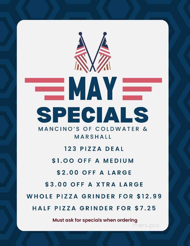 Mancino's Pizza & Grinders - Marshall, MI menu_pic
