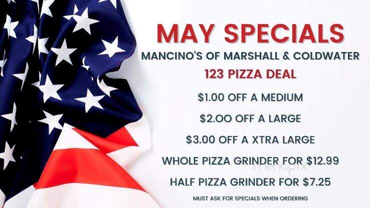 Mancino's Pizza & Grinders - Marshall, MI menu_pic