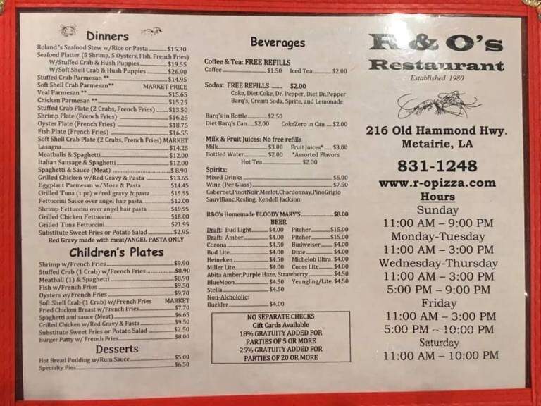 R & O Restaurant - Metairie, LA
