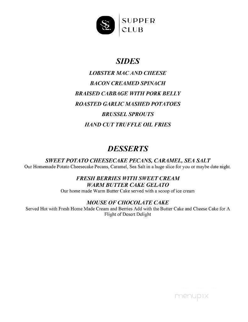 SupperClub on 2nd - Memphis, TN menu_pic