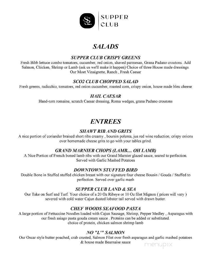 SupperClub on 2nd - Memphis, TN menu_pic