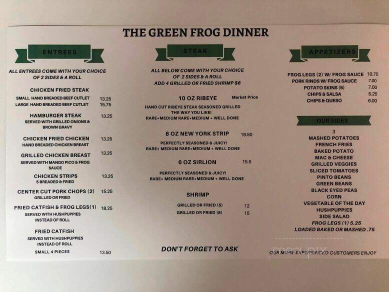 Green Frog Restaurant - Jacksboro, TX