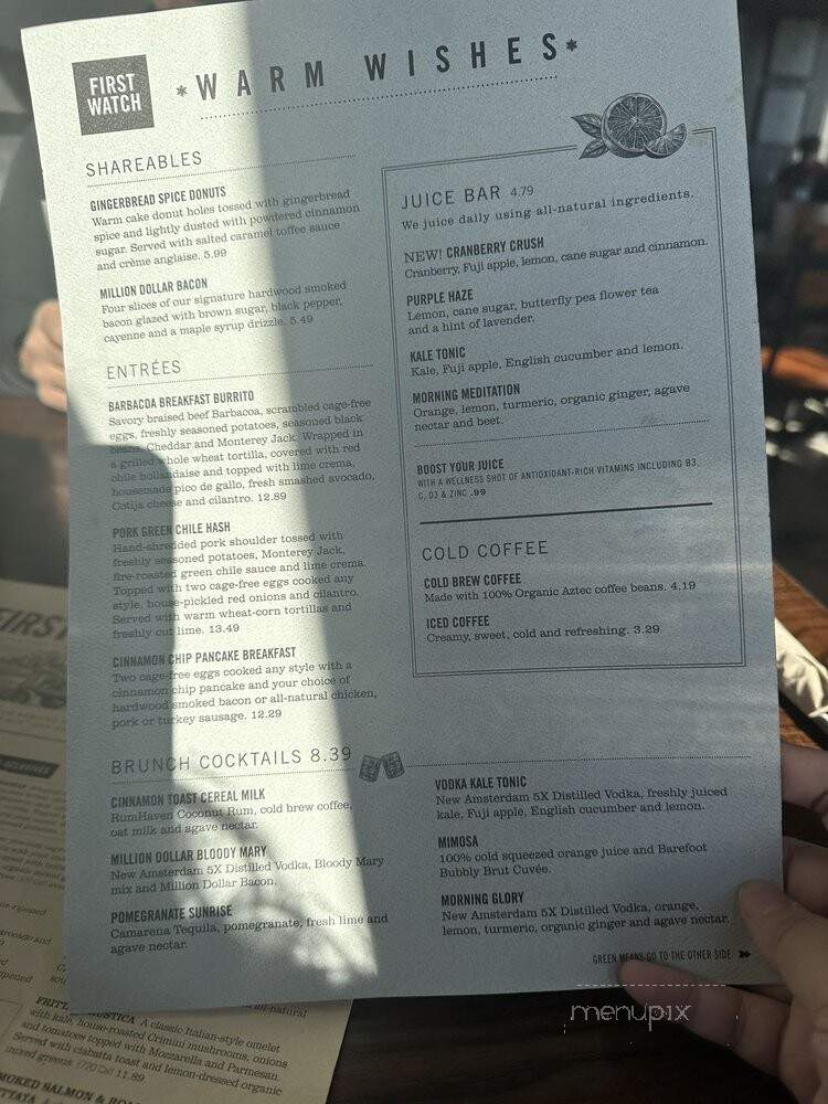 First Watch - Kildeer, IL menu_pic