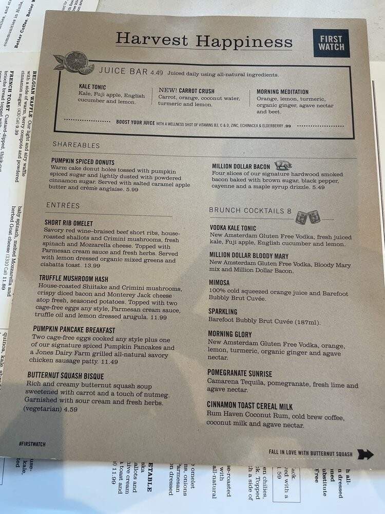 First Watch - Kildeer, IL menu_pic