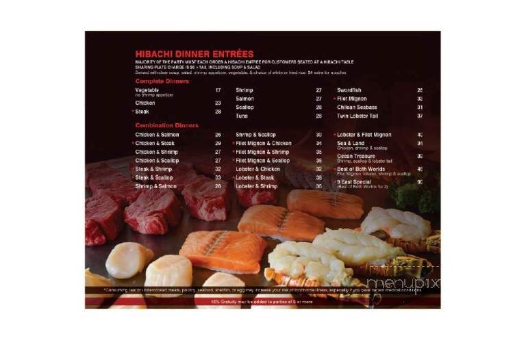 9 East Hibachi & Asian Kitchen - Branford, CT menu_pic