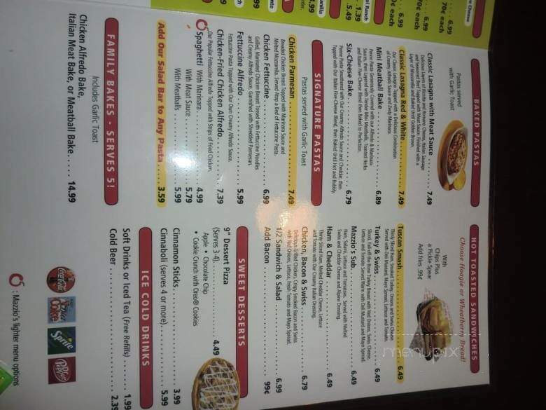 Mazzio's Pizza - Camden, AR menu_pic