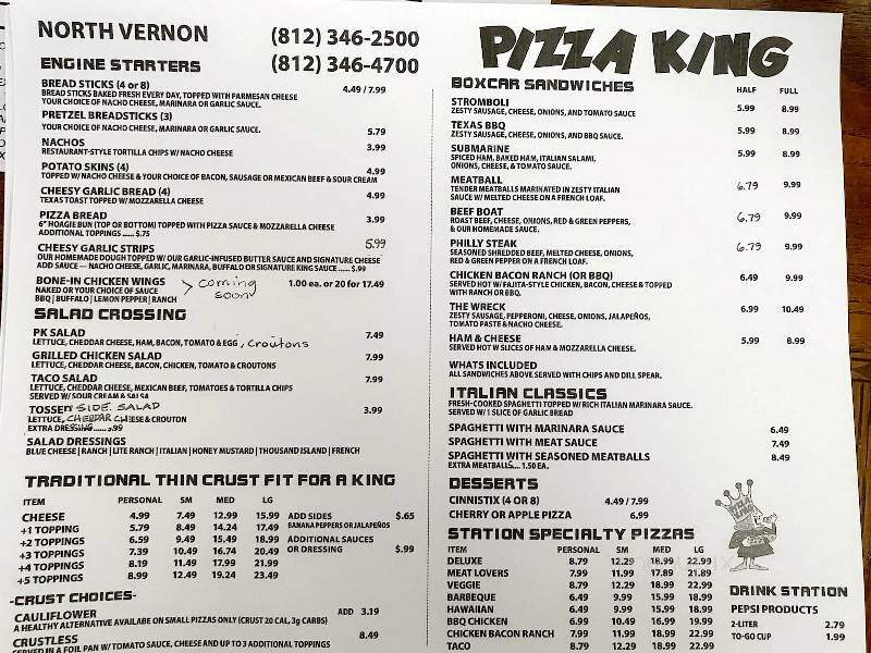 Pizza King - North Vernon, IN menu_pic