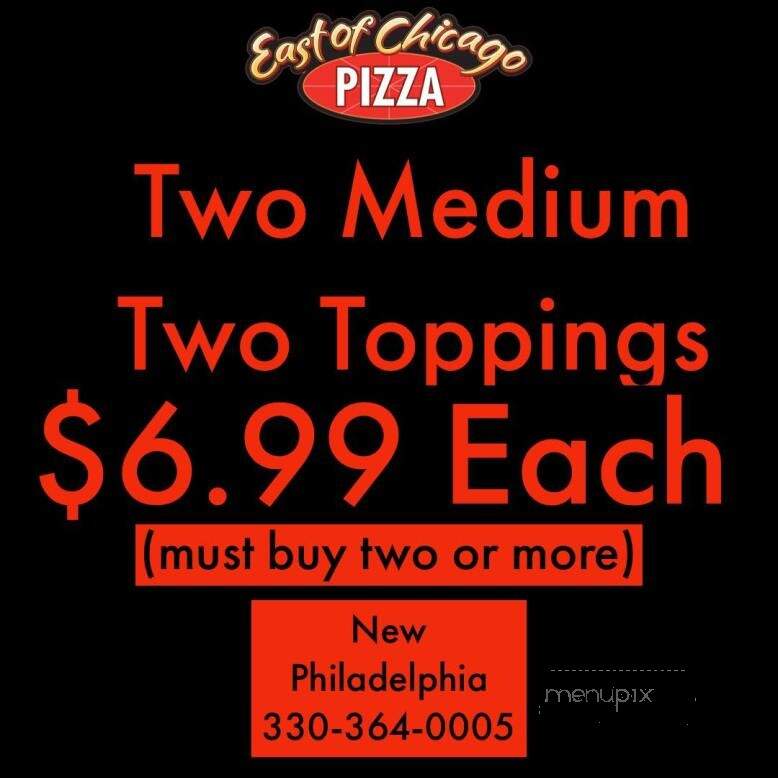 East Of Chicago - New Philadelphia, OH menu_pic