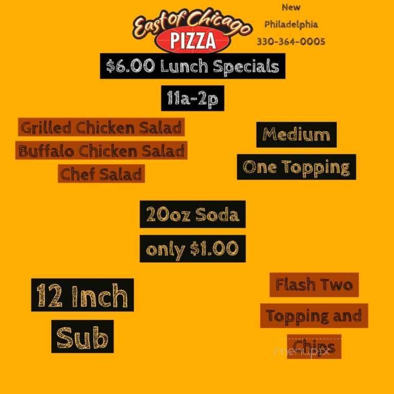 East Of Chicago - New Philadelphia, OH menu_pic