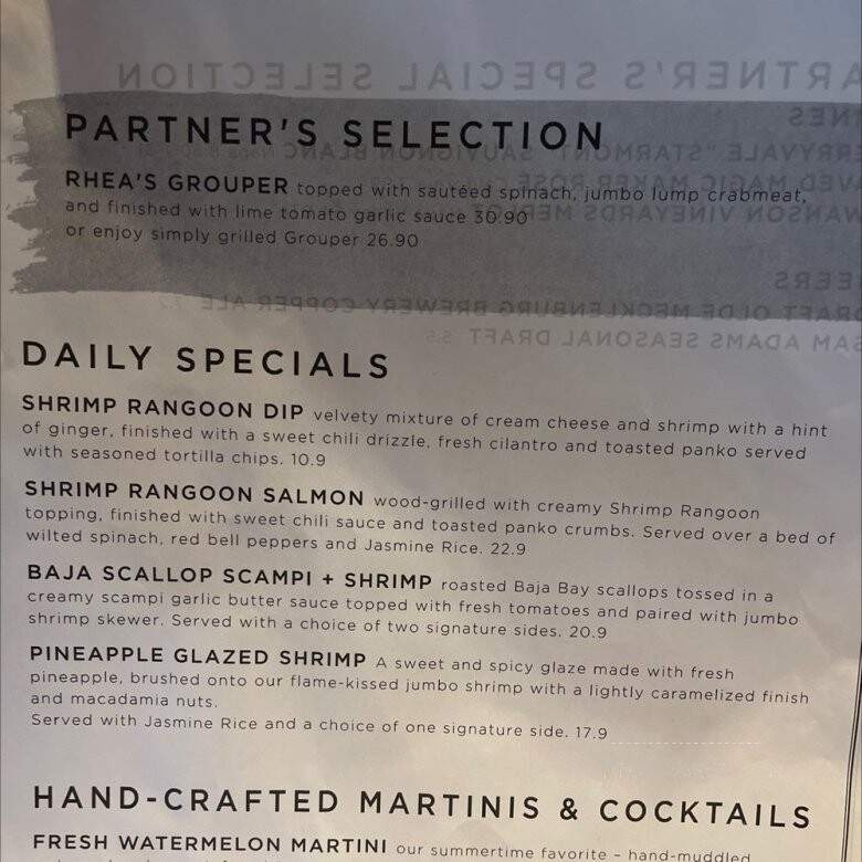 Bonefish Grill - Concord Mills, NC menu_pic