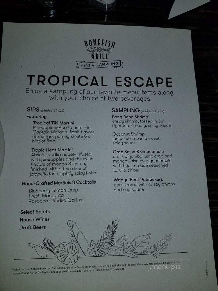 Bonefish Grill - Concord Mills, NC menu_pic