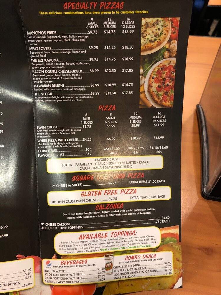 Mancino's Pizza & Grinders - Westland, MI menu_pic
