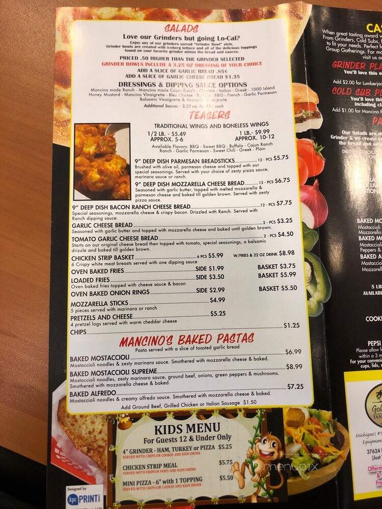 Mancino's Pizza & Grinders - Westland, MI menu_pic