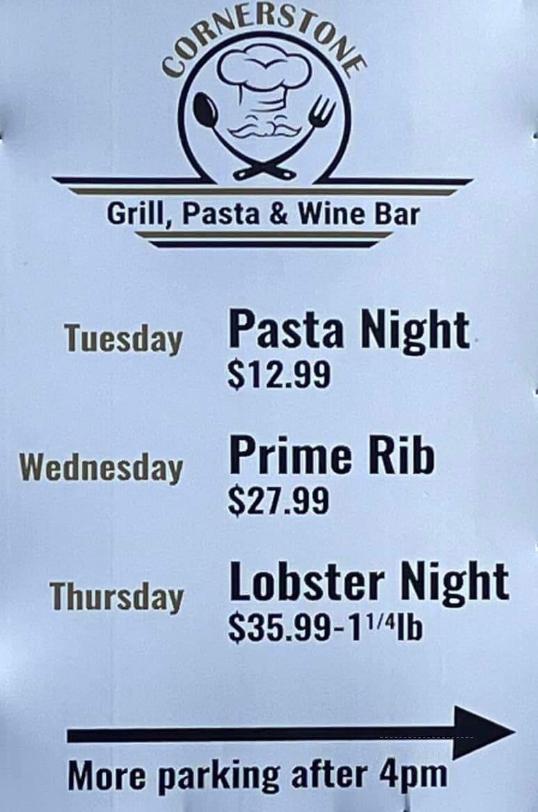 Cornerstone Restaurant - Berlin, CT menu_pic
