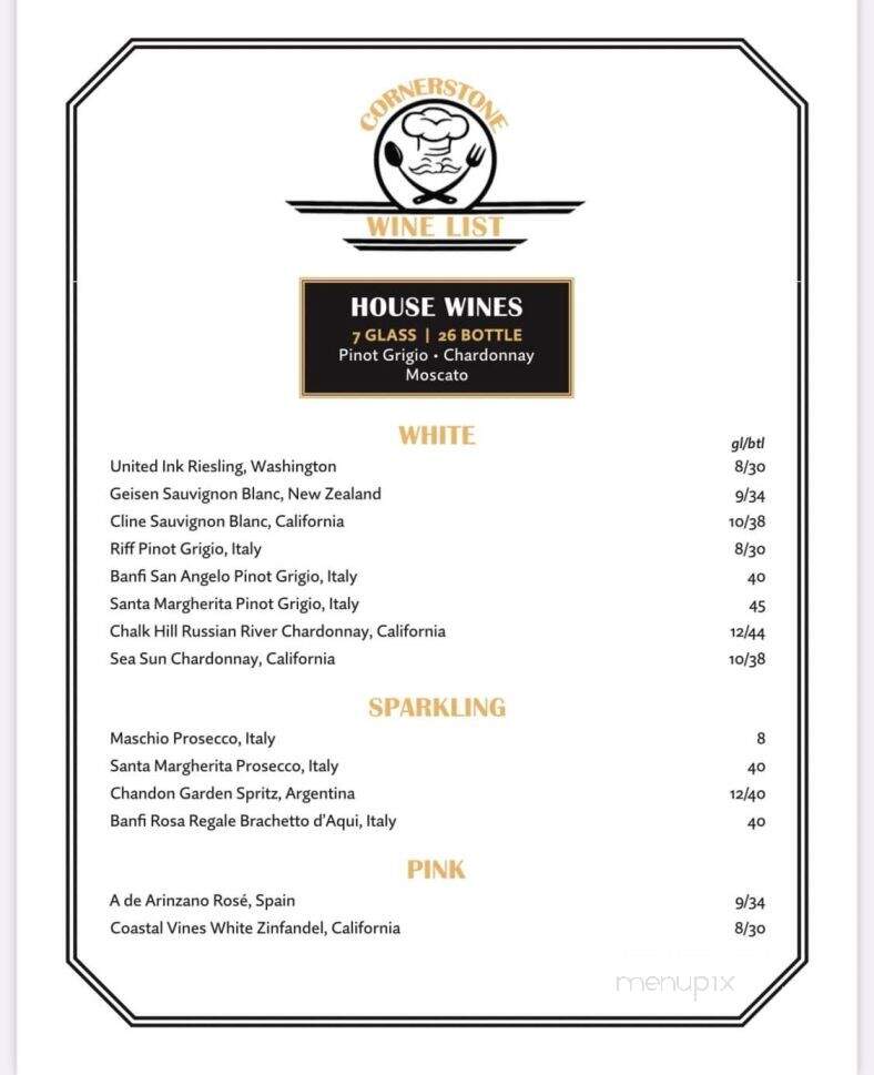 Cornerstone Restaurant - Berlin, CT menu_pic