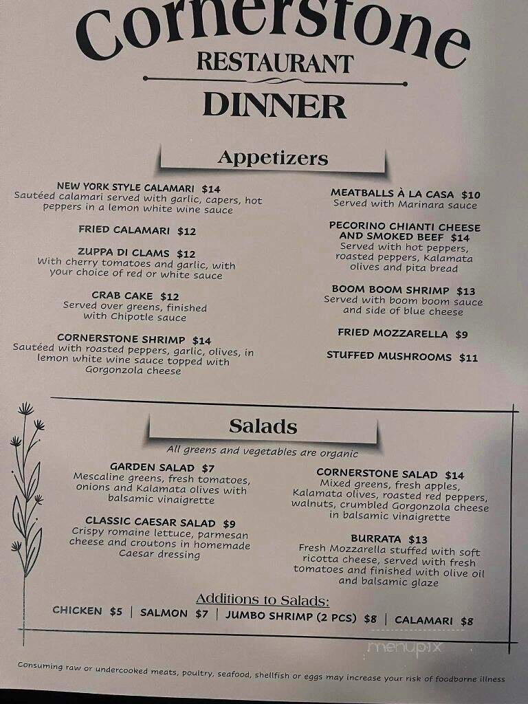 Cornerstone Restaurant - Berlin, CT menu_pic