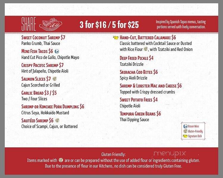 Joey's Only Seafood Restaurants - Brandon, MB menu_pic