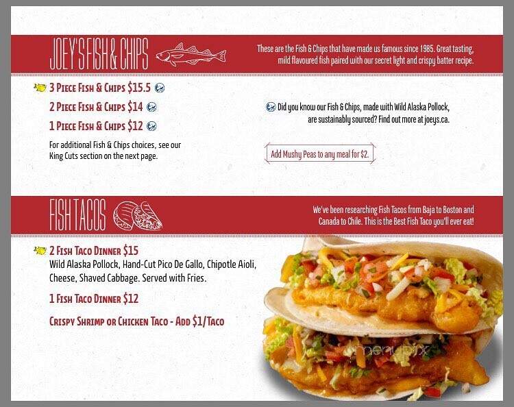 Joey's Only Seafood Restaurants - Brandon, MB menu_pic