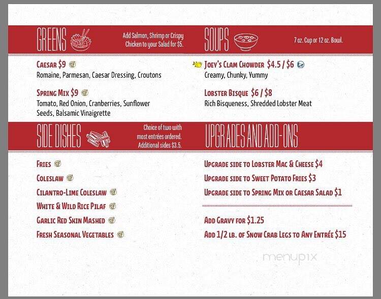 Joey's Only Seafood Restaurants - Brandon, MB menu_pic