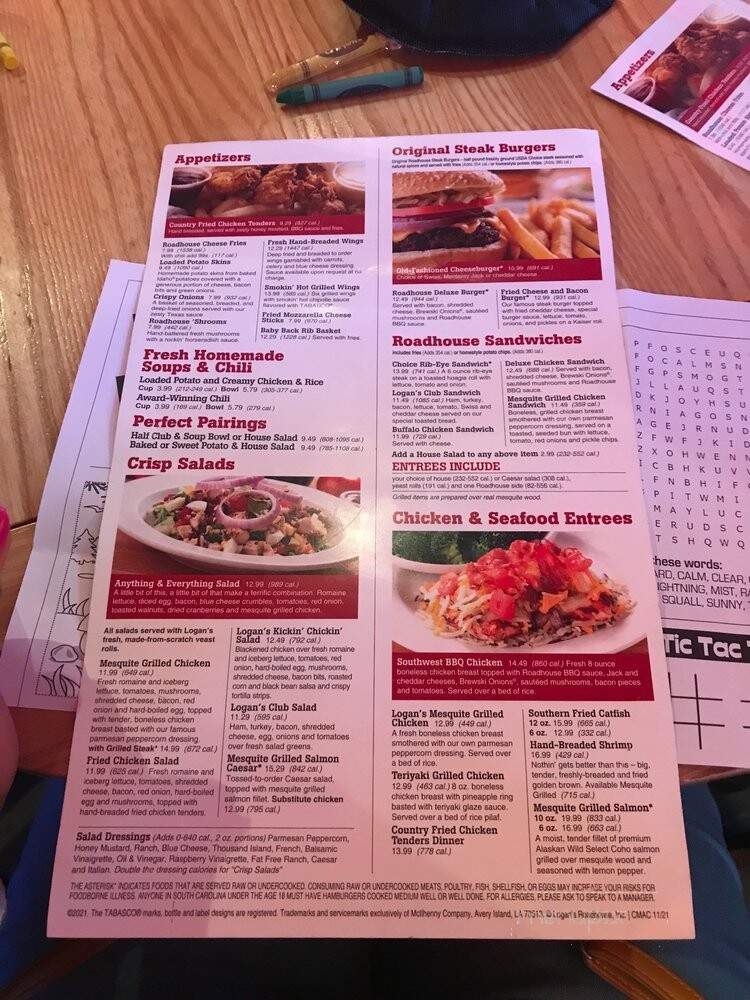 Logan's Roadhouse - Roanoke Rapids, NC menu_pic