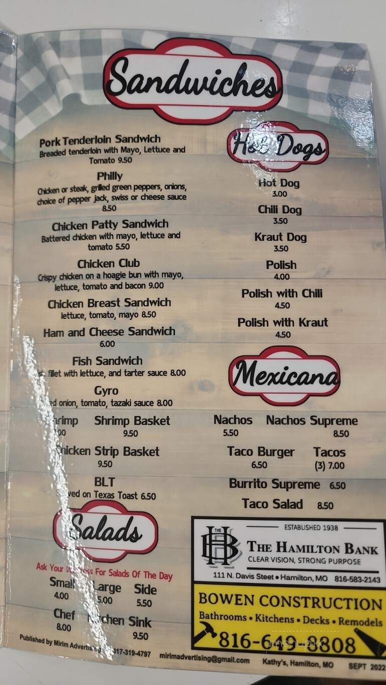 Kathy's Kitchen - Hamilton, MO menu_pic