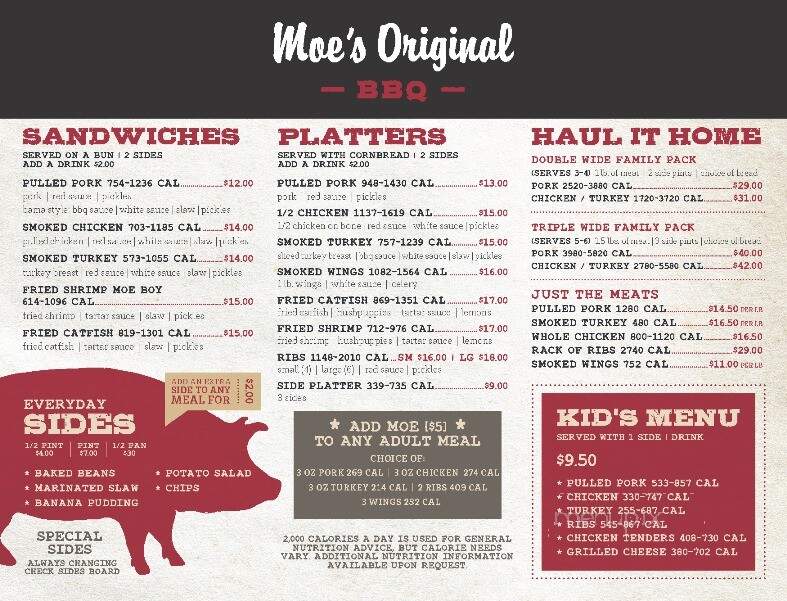 Moe's Original BBQ - Columbus, GA menu_pic