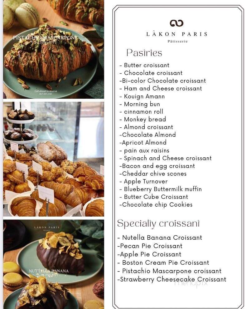Lakon Paris Patisserie - Newton, MA menu_pic