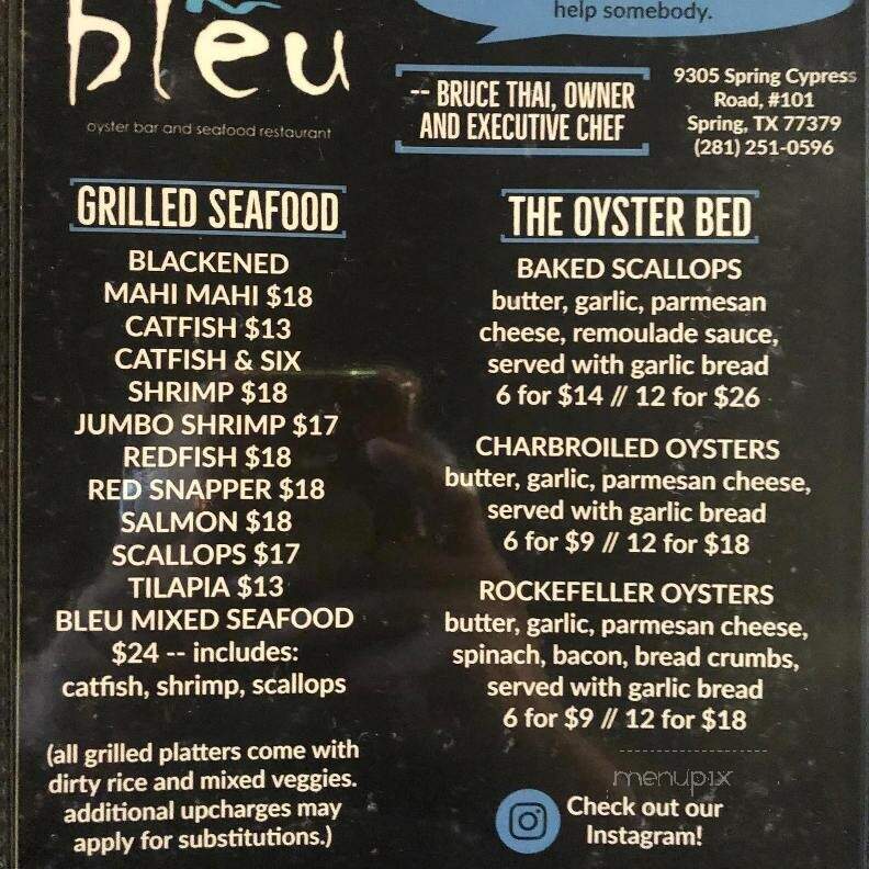 Bleu Oyster Bar and Seafood - Spring, TX
