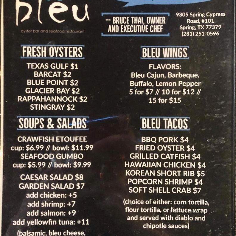 Bleu Oyster Bar and Seafood - Spring, TX