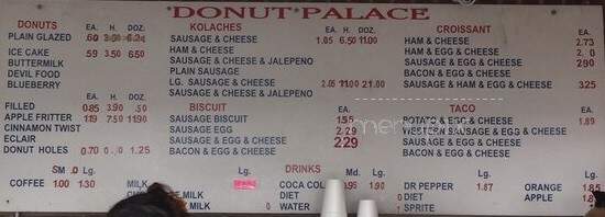 Donut Palace - Jasper, TX menu_pic
