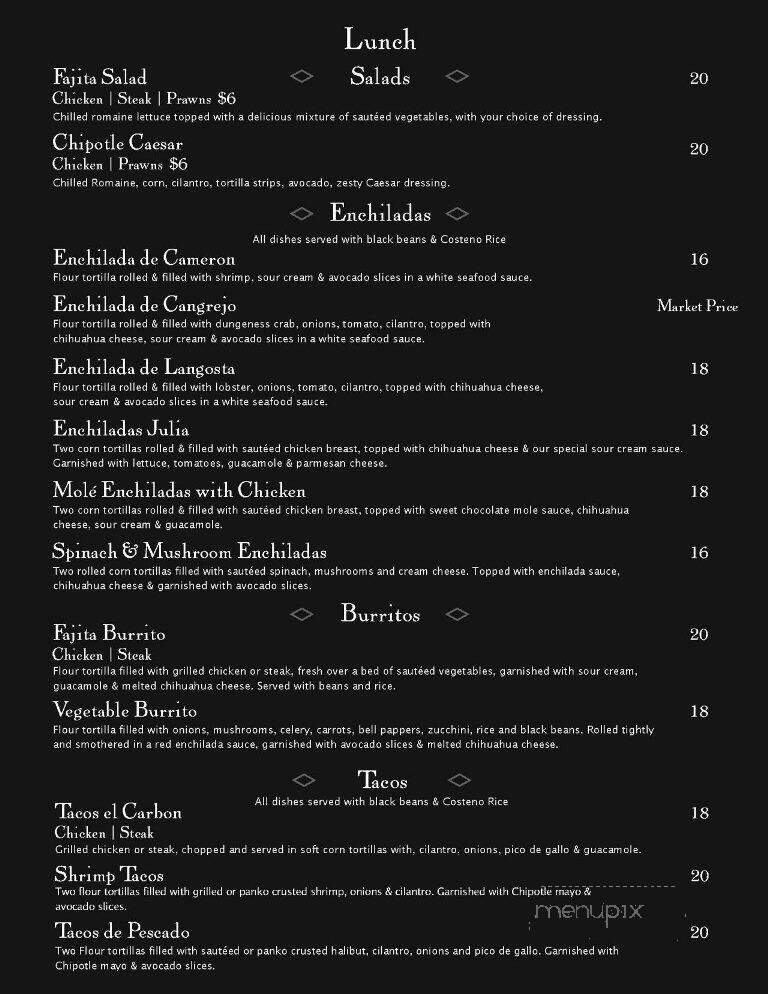 El Cazador - Boerne, TX menu_pic